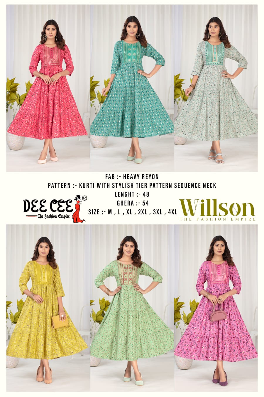 Willson Deecee Rayon Anarkali Kurtis Wholesale Price