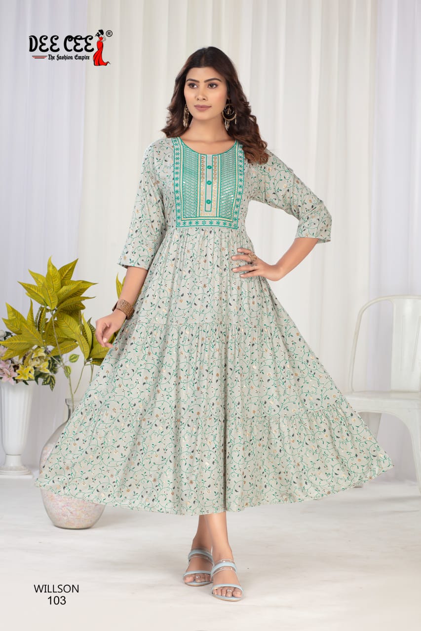 Willson Deecee Rayon Anarkali Kurtis Wholesale Price