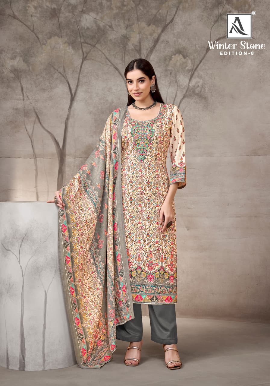 Winter Stone Edition 8 Alok Viscose Pashmina Suits Exporter Gujarat