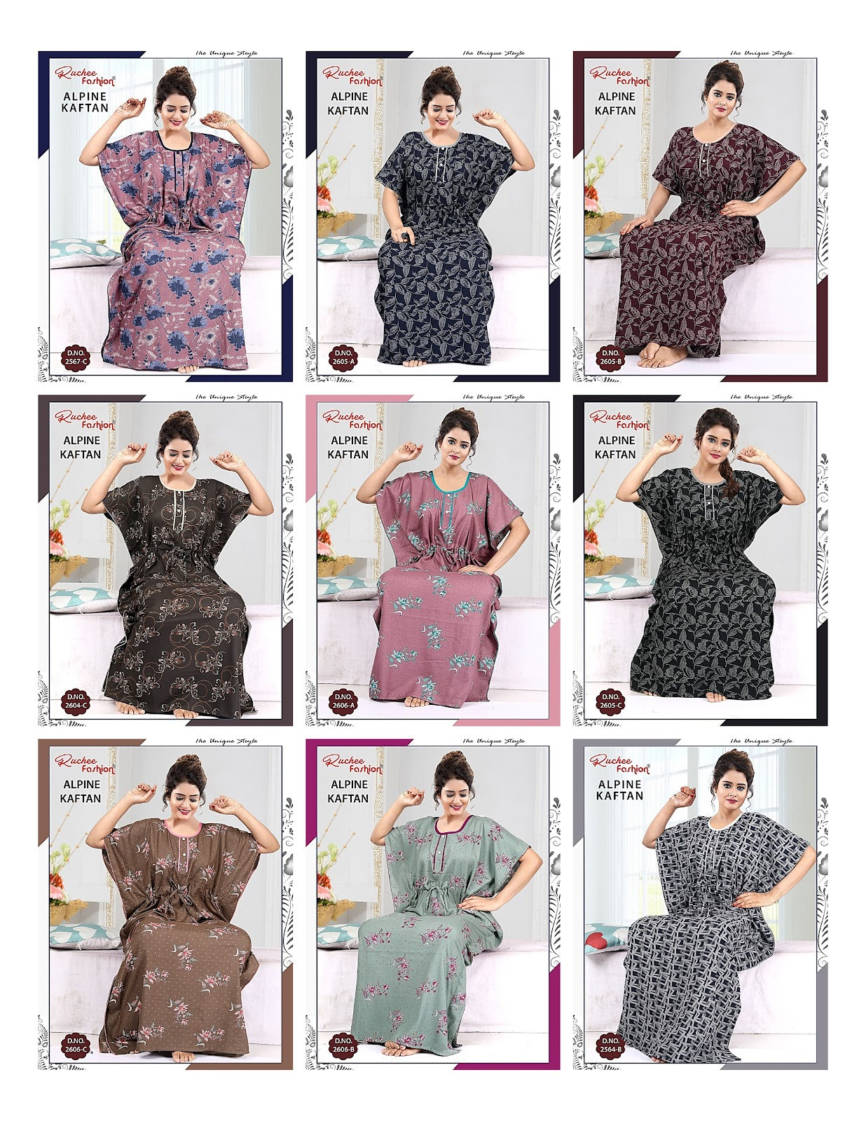 Without Pocket Ruchee Fashion Kaftan Nighty Exporter India
