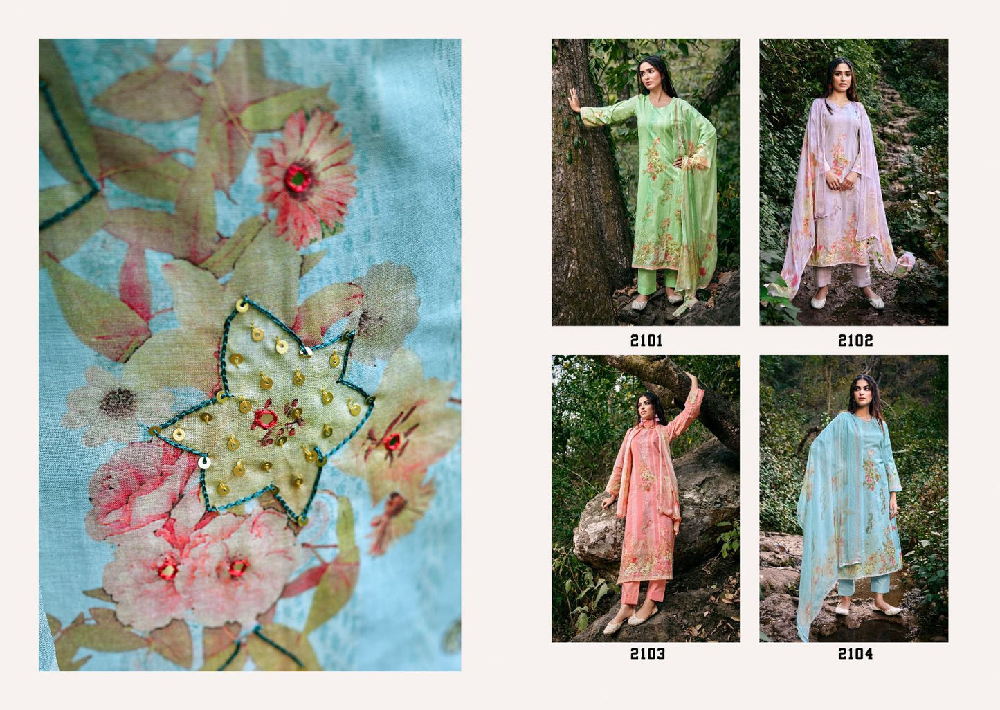 Wonder Rupali Cambric Lawn Pant Style Suits Supplier