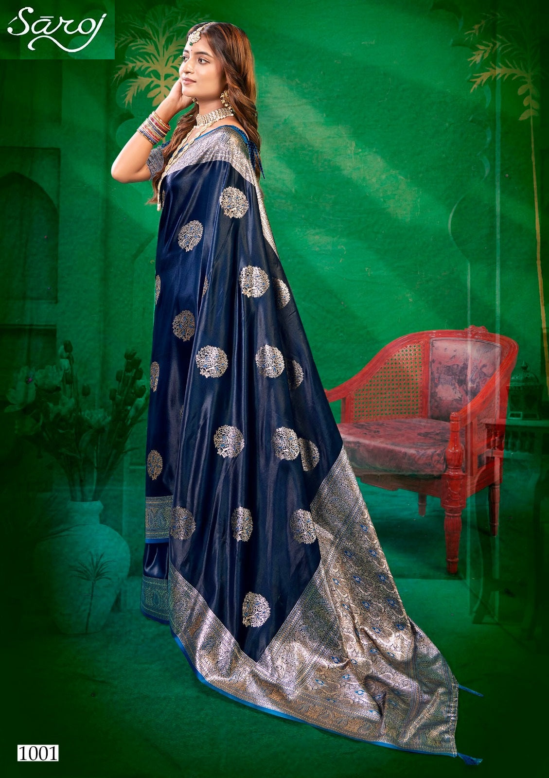 Wonderlook Satin Saroski 1 Saroj Silk Sarees Exporter