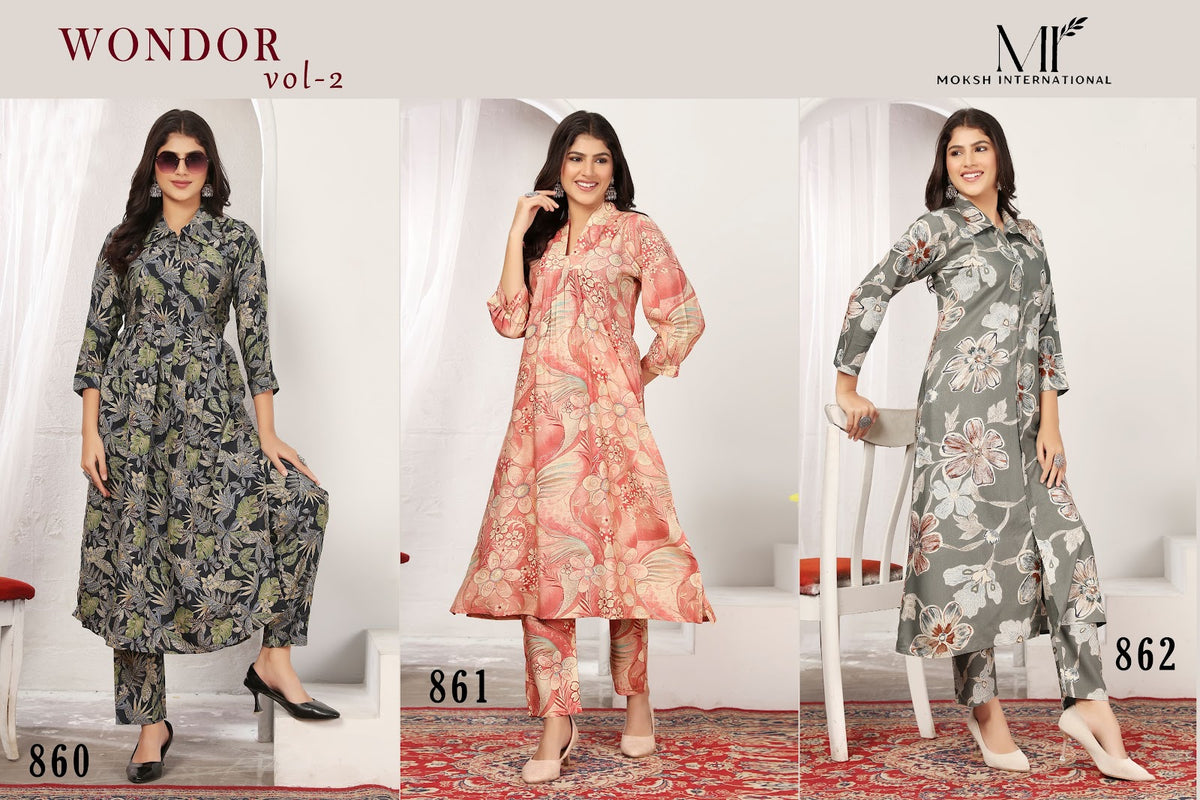 Wondor Vol 1 860-862 Moksh Premium Co Ord Set Exporter