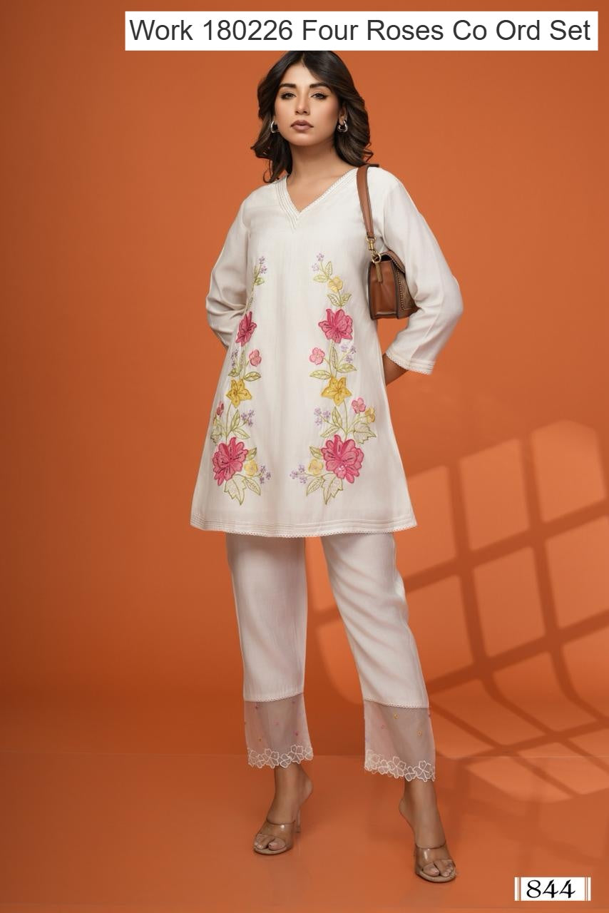 Work 180226 Four Roses Roman Glass Co Ord Set Manufacturer