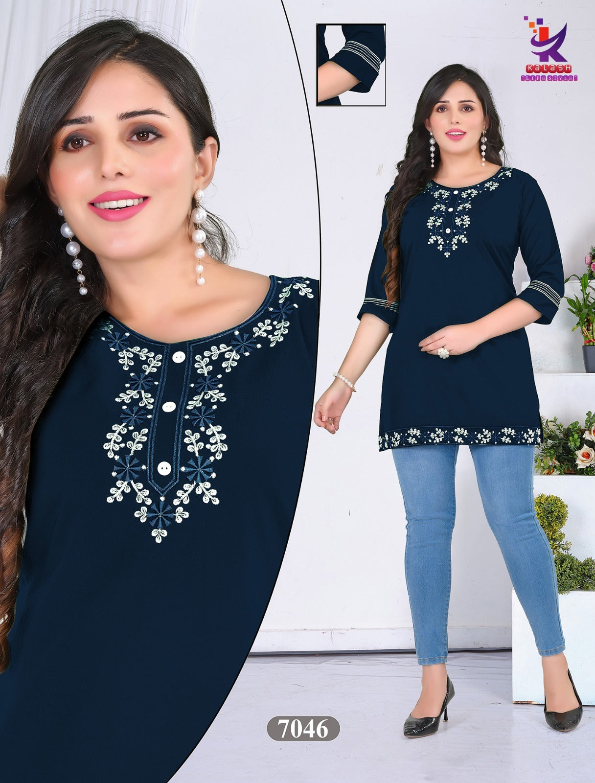 Wow Girl 5 Mlm Kalash Lifestyle Rayon 22Kg Short Kurtis Wholesaler India