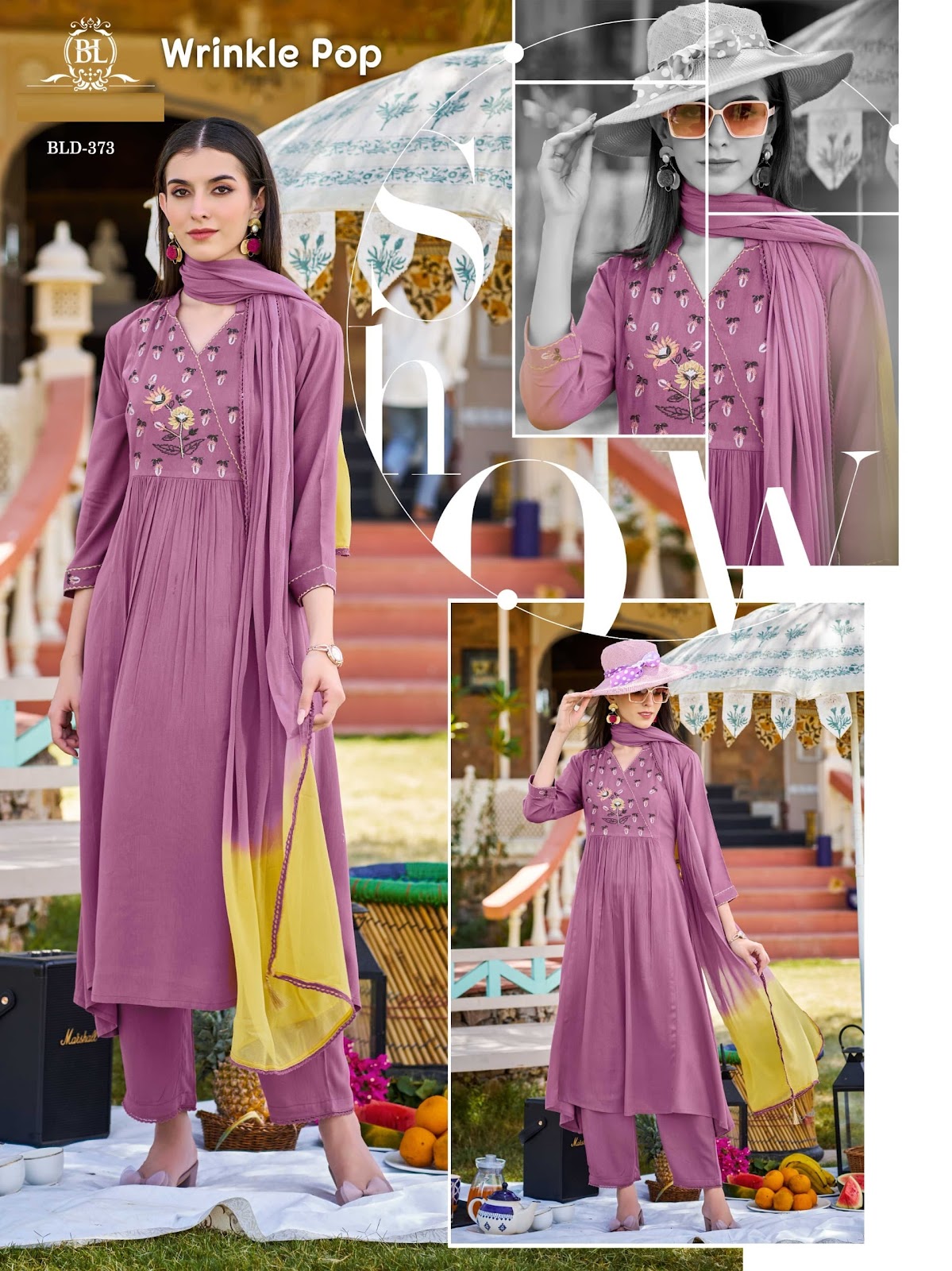 Wrinkle Pop Bl Rayon Readymade Pant Style Suits Exporter Ahmedabad