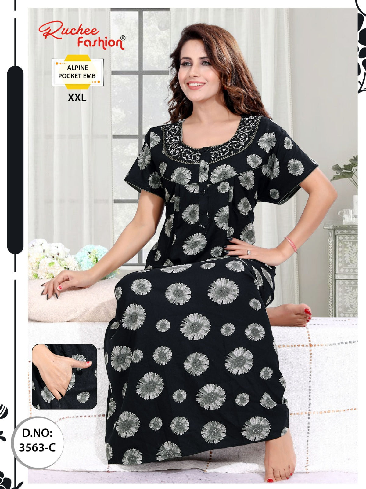 Xxl Alpine Ruchee Fashion Night Gowns Supplier Gujarat
