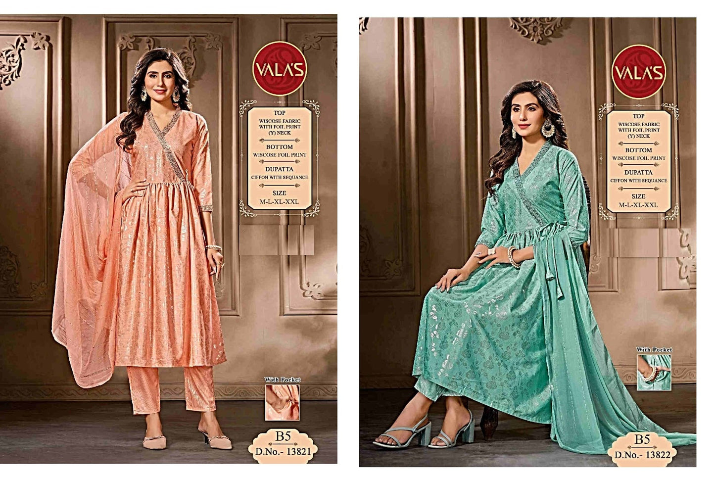 Y Neck Valas Viscose Readymade Pant Style Suits Supplier Ahmedabad