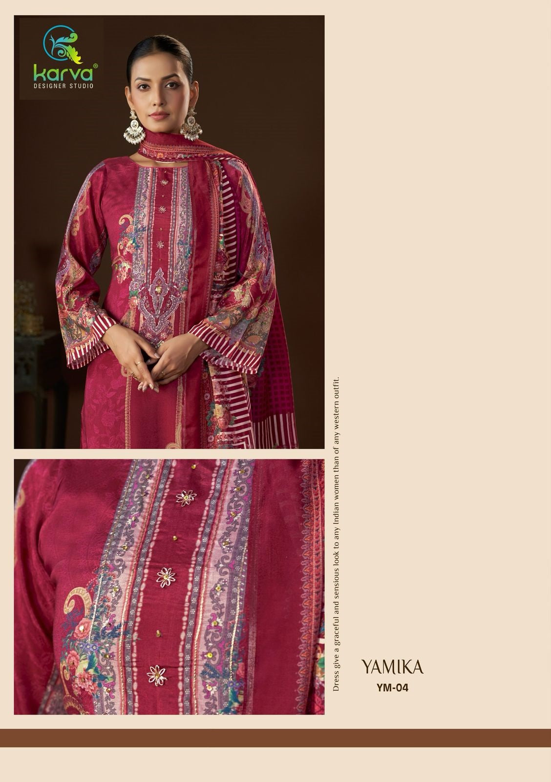 Yamika Karva Designer Studio Pant Style Suits Exporter Gujarat