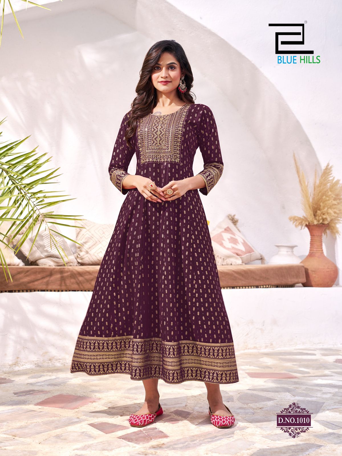 Yashika Blue Hills Rayon 14Kg Anarkali Kurtis Manufacturer India