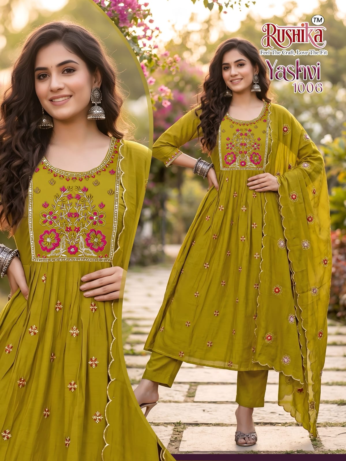 Yashvi Rushika Chanderi Readymade Anarkali Suits Manufacturer Gujarat