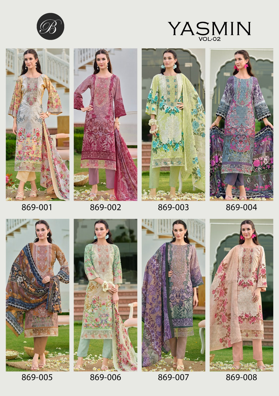 Yasmin Vol 2 Belliza Designer Studio Cotton Karachi Salwar Suits Wholesaler Gujarat