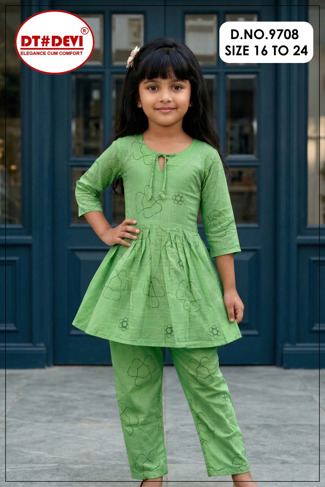 Yesha 1 Dn 9708 Dt Devi Vetican Girls Co Ord Set Exporter Gujarat