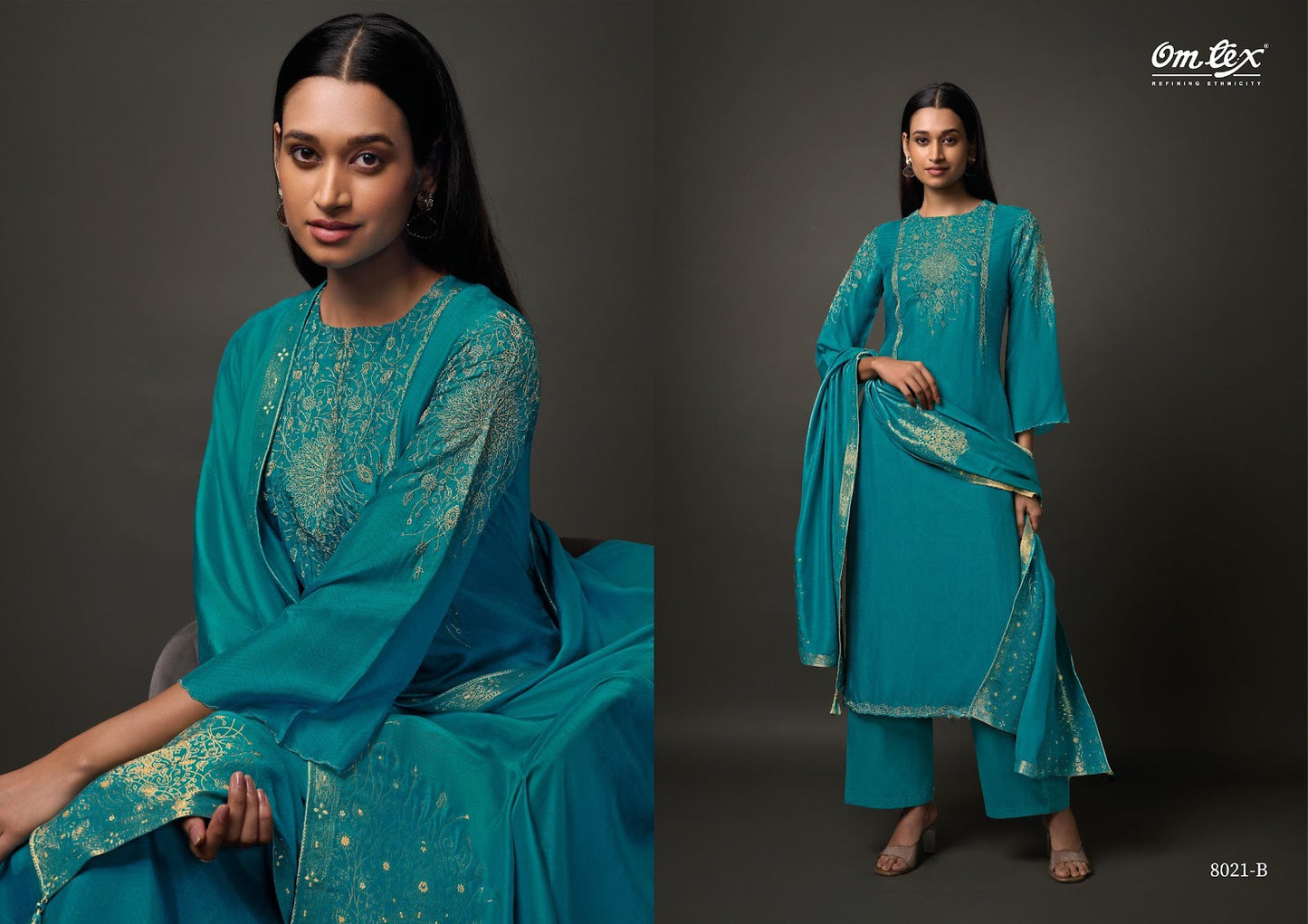 Yoshita Omtex Silk Plazzo Style Suits Exporter Gujarat