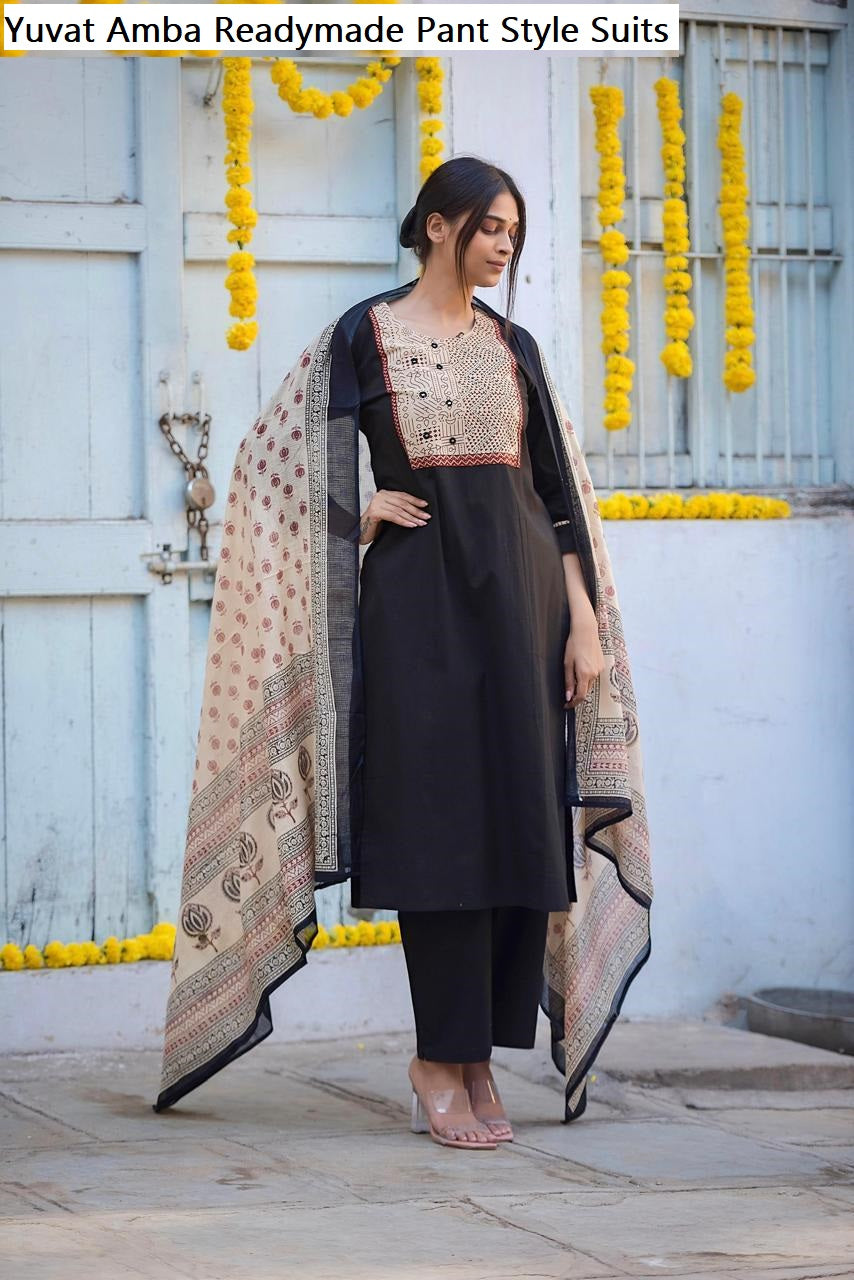 Yuvat Amba Pure Cotton Readymade Pant Style Suits Wholesale
