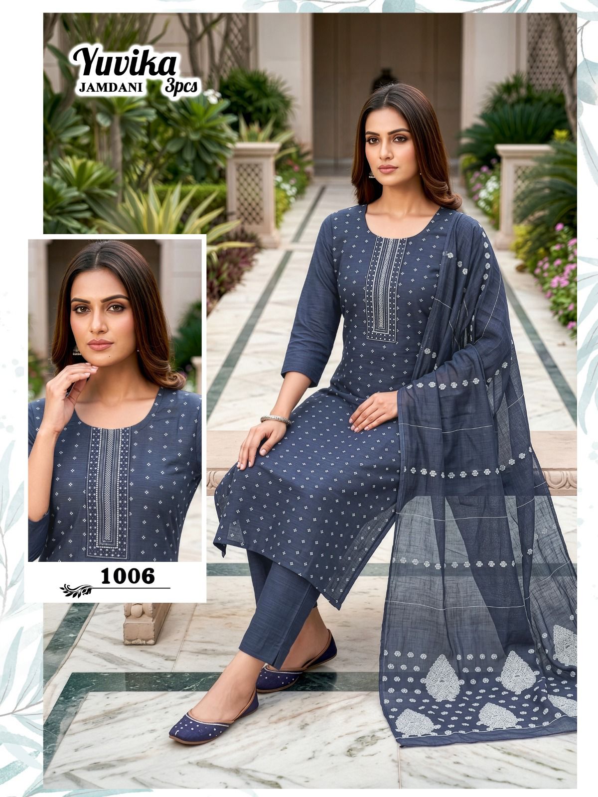 Yuvika Malviken Cotton Readymade Pant Style Suits Wholesale Price