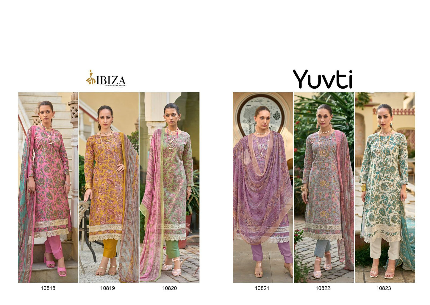 Yuvti Ibiza Lawn Cotton Pant Style Suits