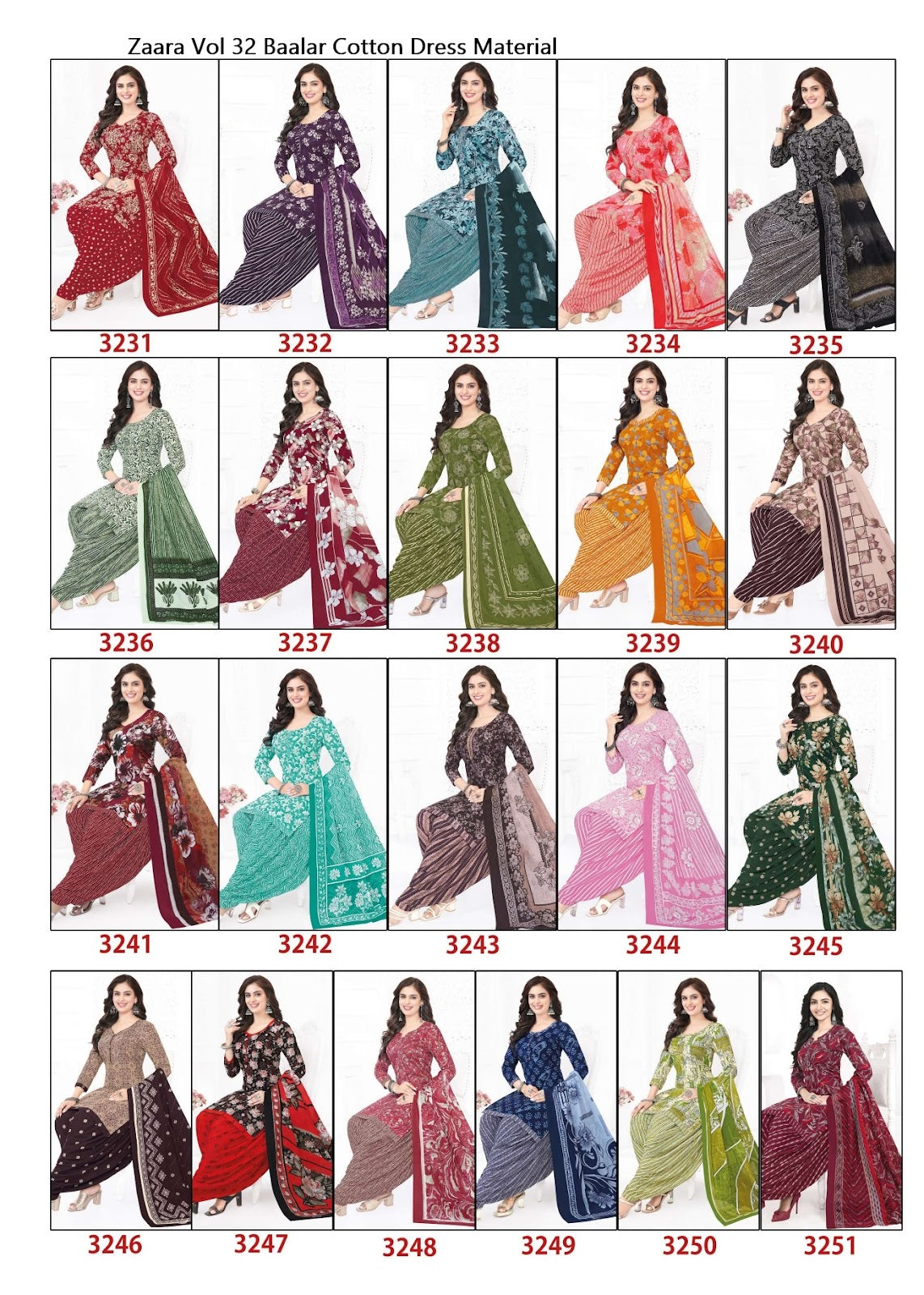 Zaara Vol 32 Baalar Cotton Dress Material Wholesaler Gujarat