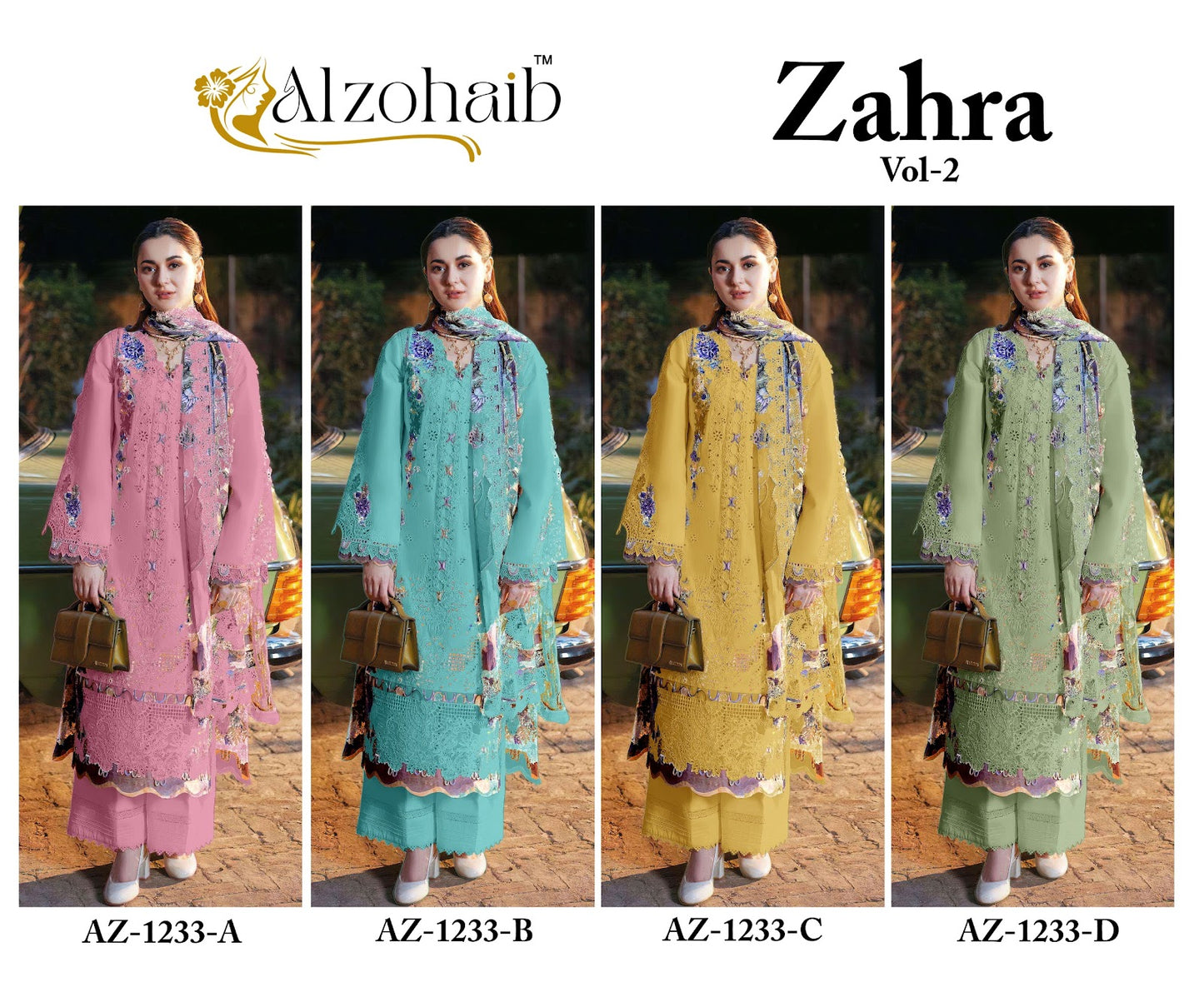 Zahra Vol 2 Dn 1233 Al Zohaib Cotton Karachi Salwar Suits Wholesale Price