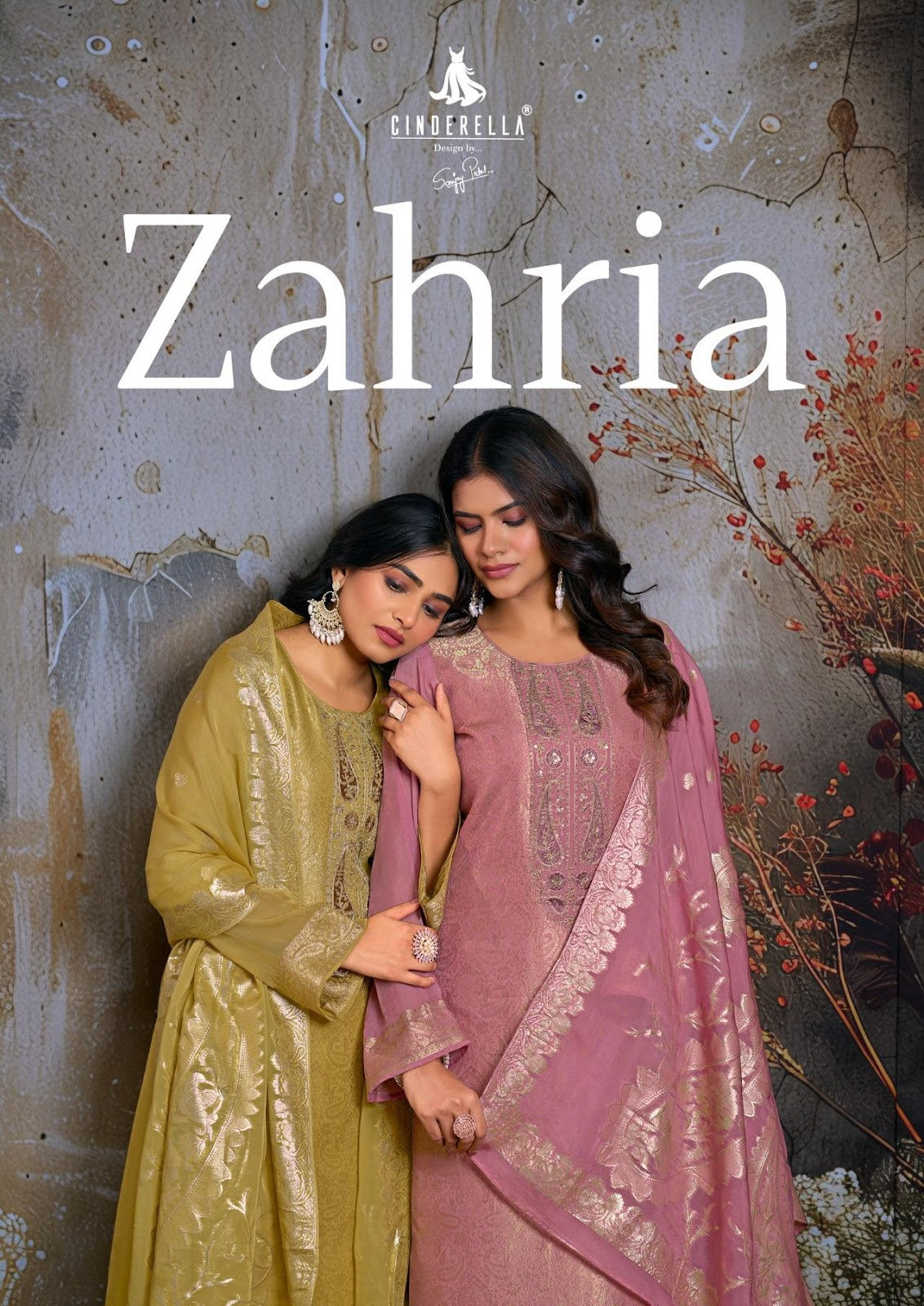 Zahria Cinderella Organza Jacquard Pant Style Suits Supplier Gujarat