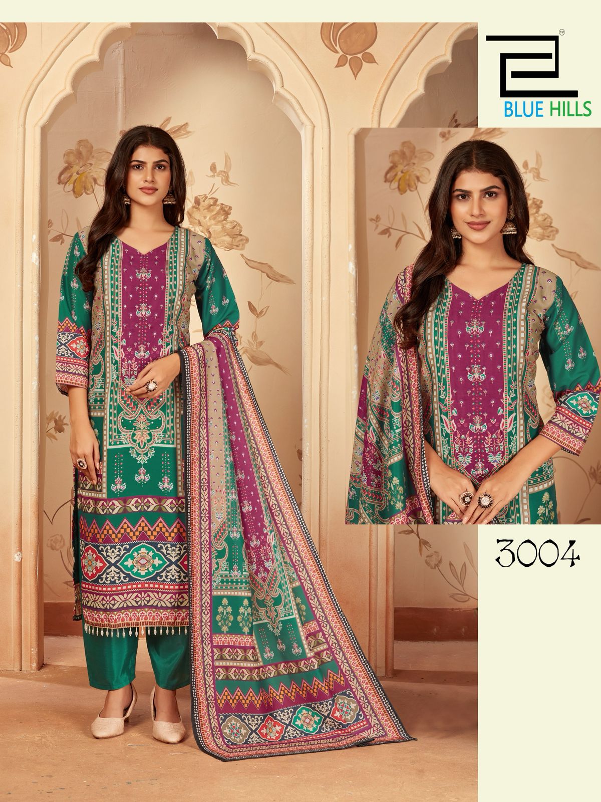 Zainab Vol 3 Blue Hills Poly Muslin Karachi Readymade Suits Supplier Ahmedabad