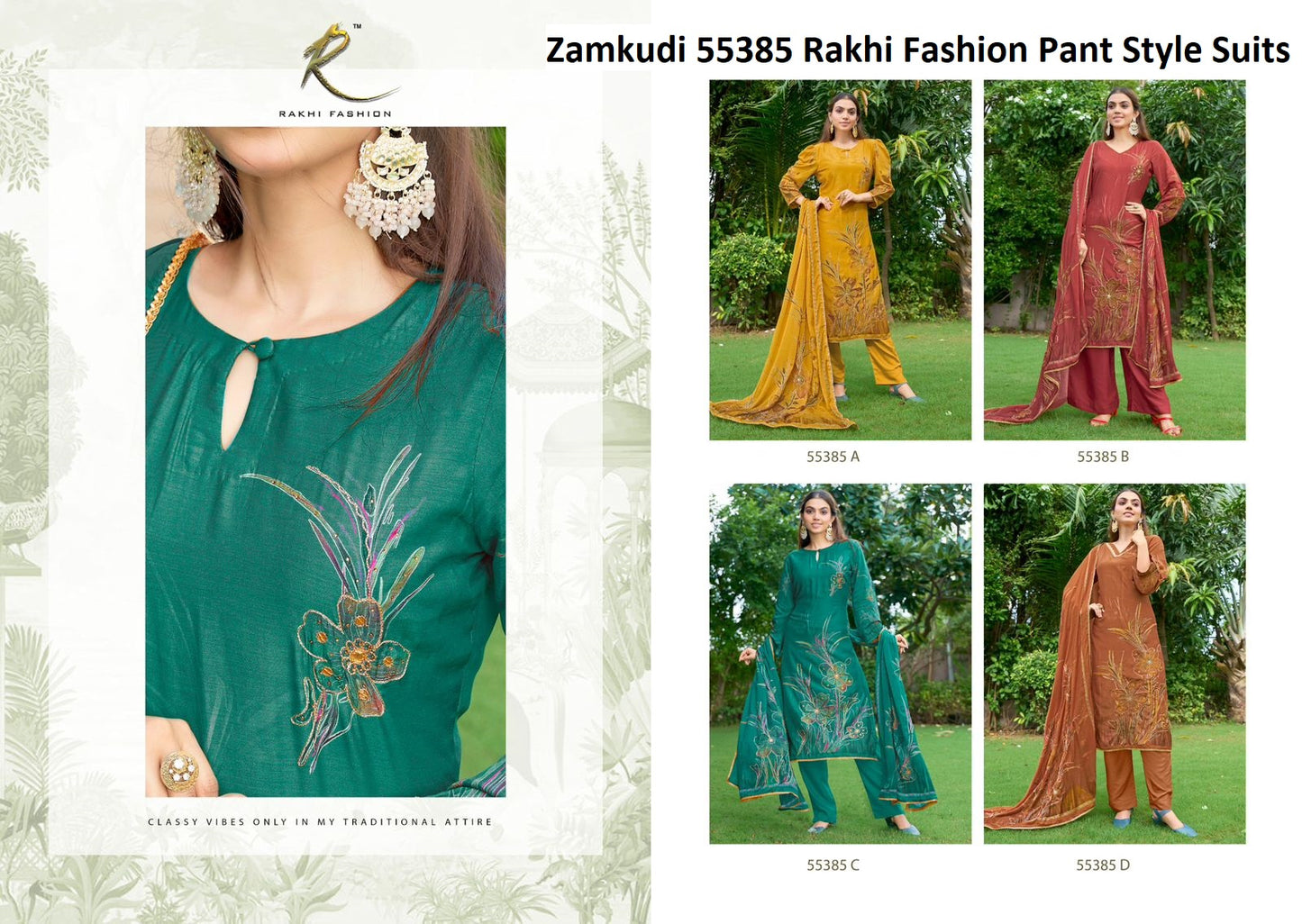 Zamkudi 55385 Rakhi Fashion Viscose Modal Pant Style Suits Supplier Gujarat