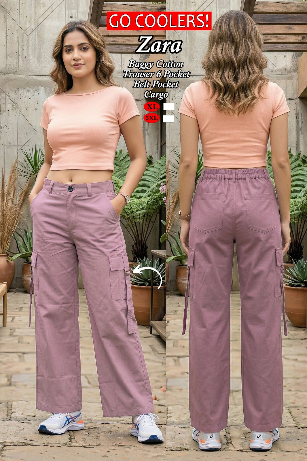 Zara Go Coolers Amiti Cotton Women Cargo Pants Wholesale Price