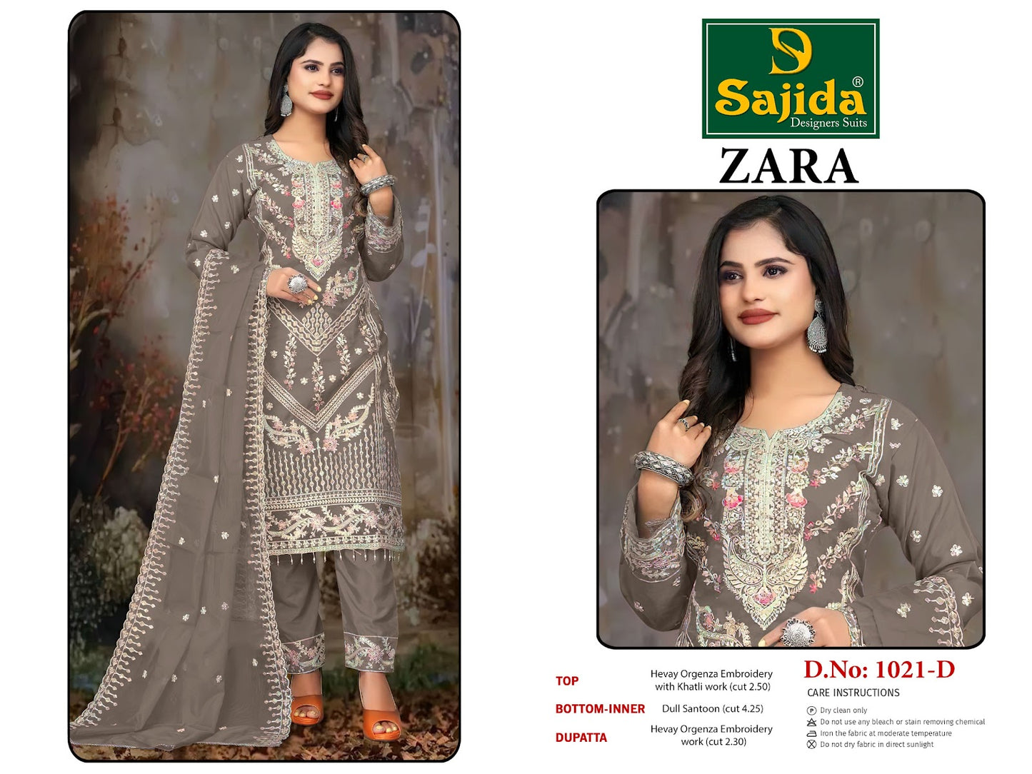 Zara Vol 2 Sajida Organza Pakistani Salwar Suits Manufacturer