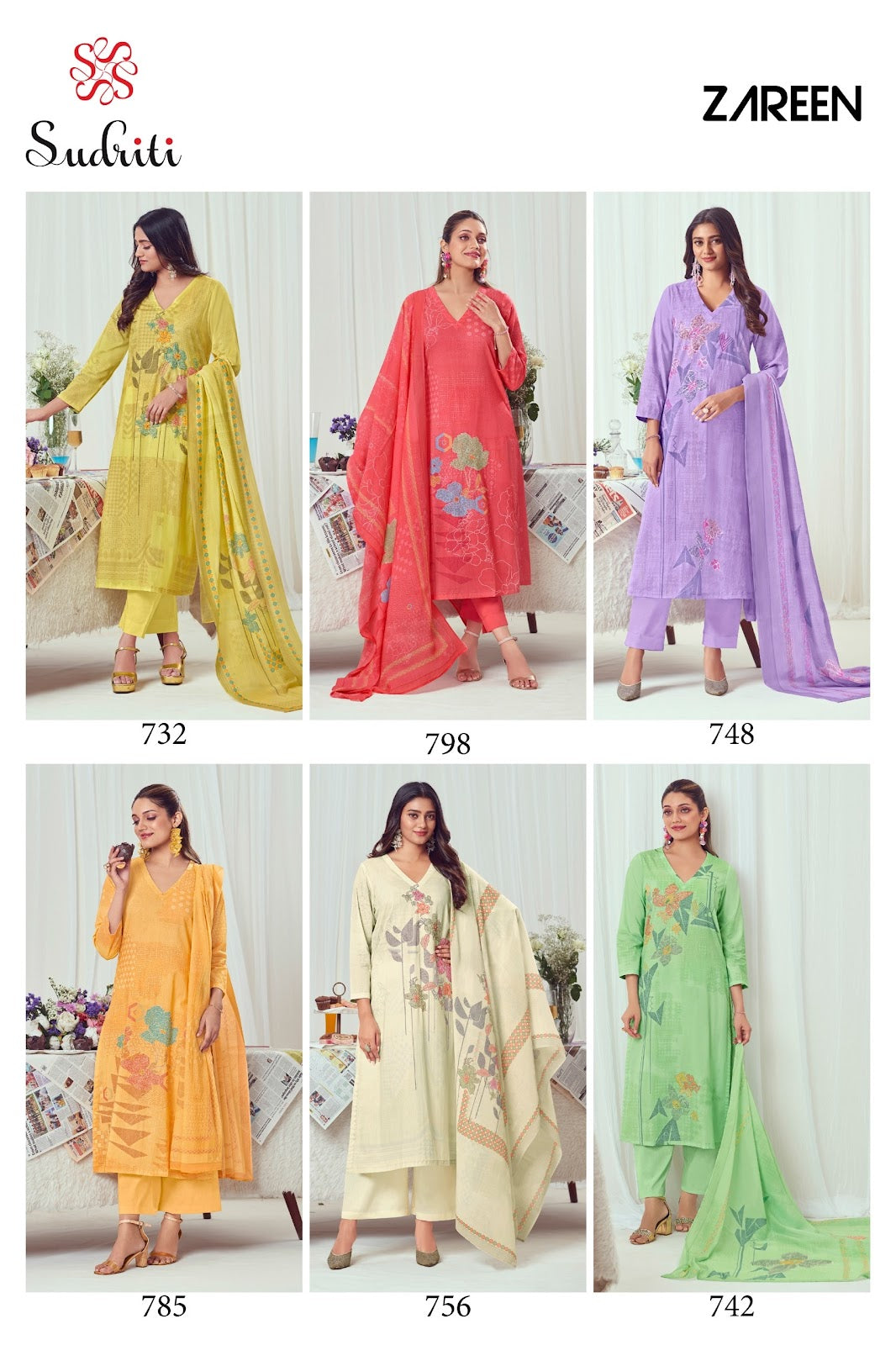 Zareen Sudriti Sahiba Pure Cotton Pant Style Suits Wholesaler India
