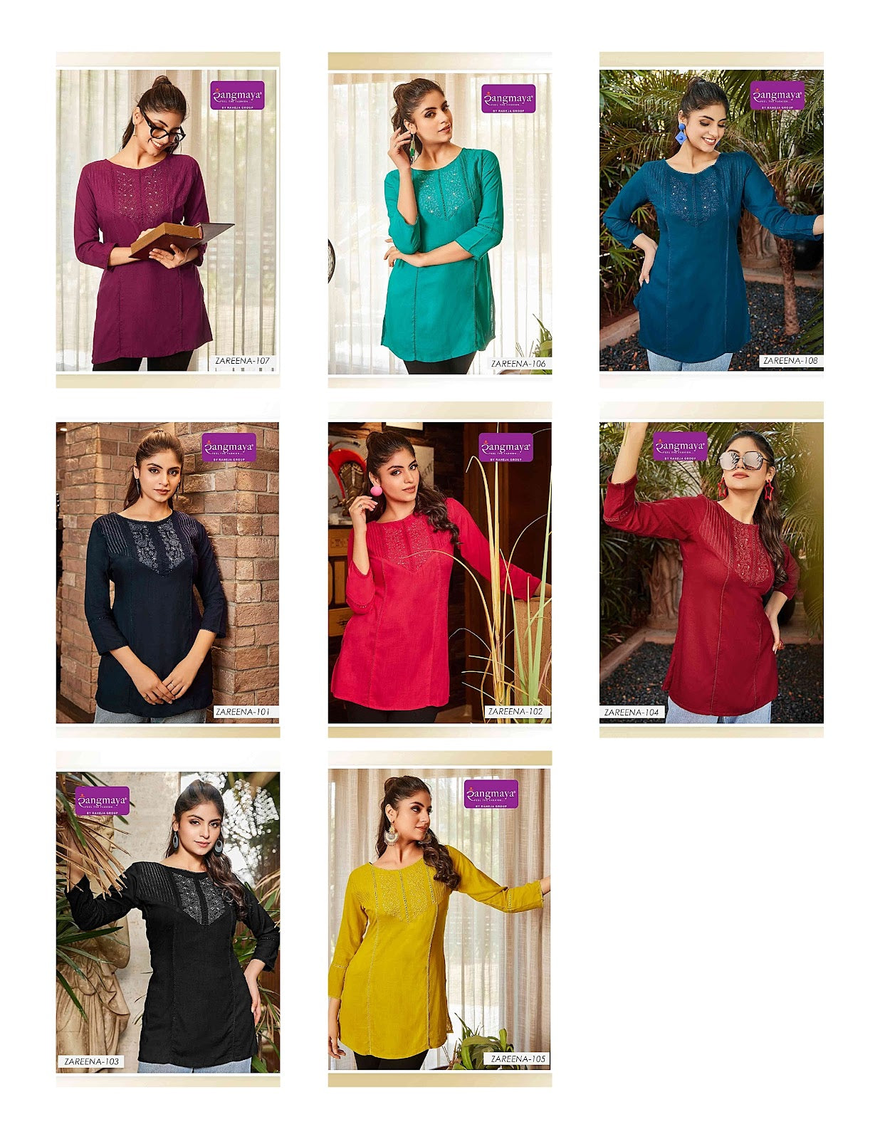 Zareena Rangmaya Rayon Fancy Tops Supplier