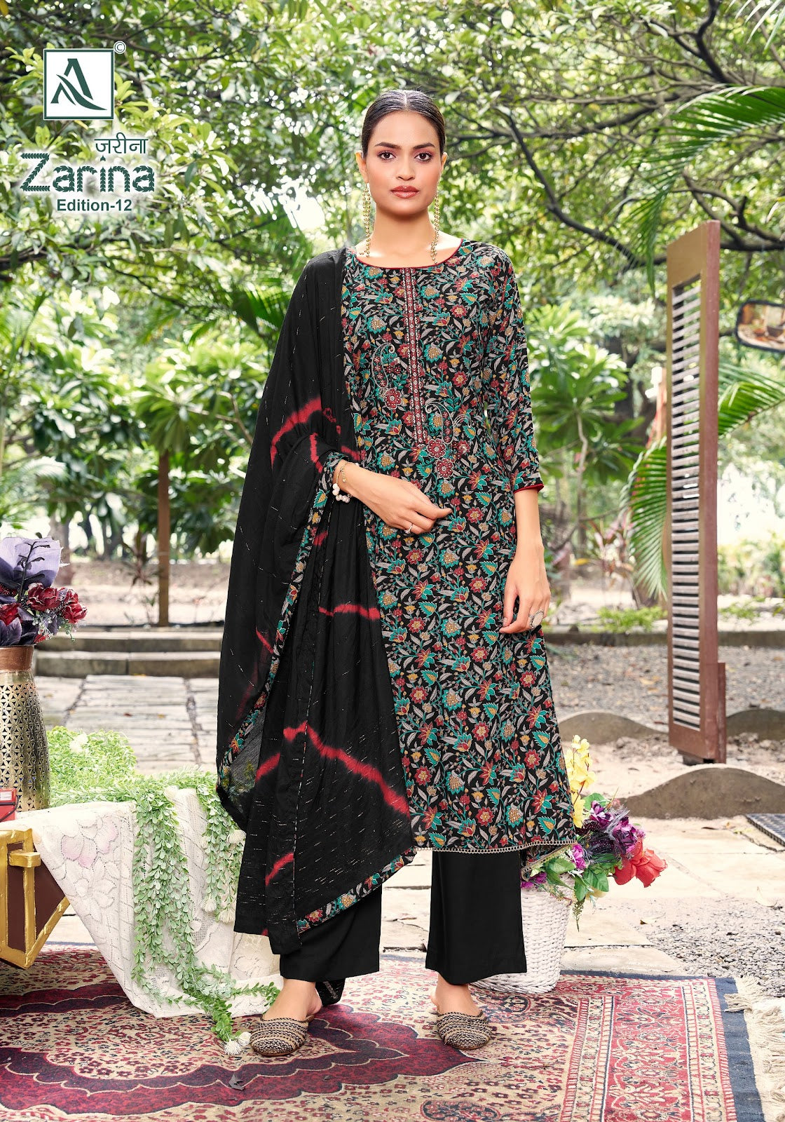 Zarina Edition 12 Alok Viscose Reyon Karachi Salwar Suits Wholesale Price