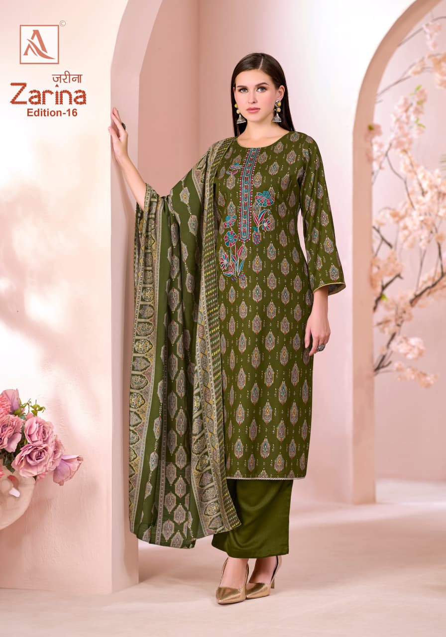 Zarina Edition 16 Alok Viscose Reyon Karachi Salwar Suits Exporter India
