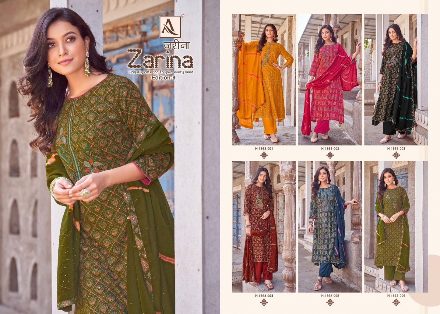 Zarina Edition 9 Alok Pure Viscose Reyon Pant Style Suits Supplier India