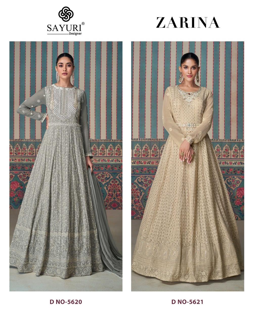 Zarina Sayuri Georgette Gown Dupatta Set Exporter India