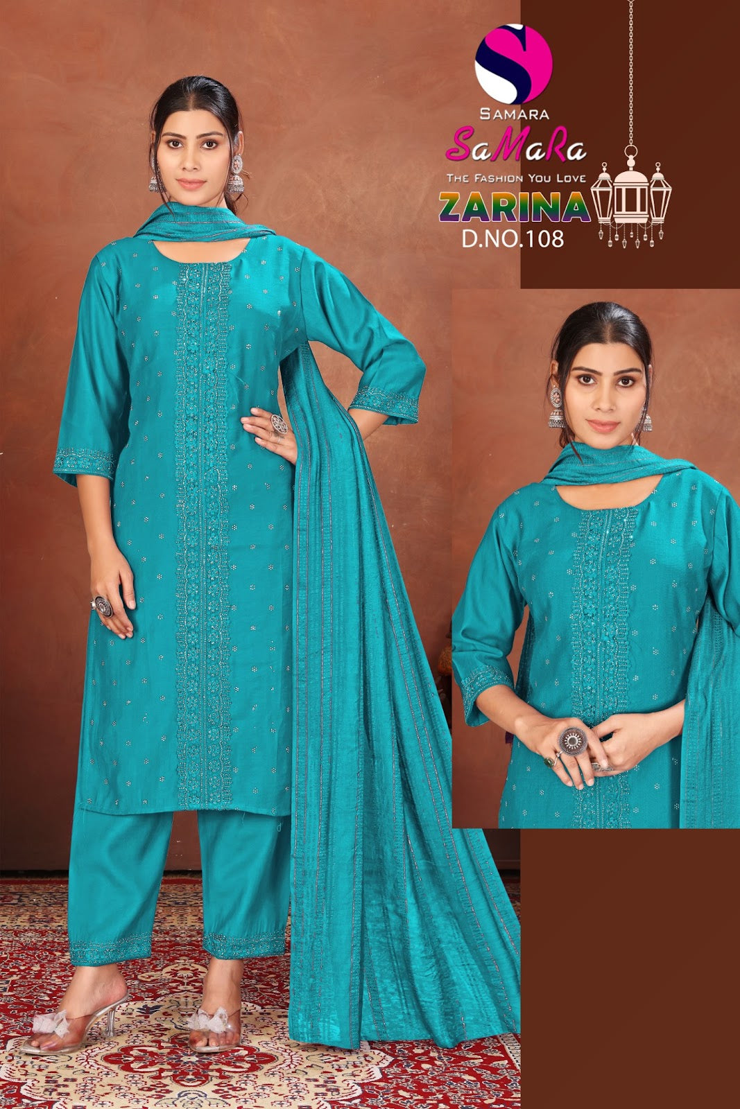 Zarina Vol 1 Samara Vertican Readymade Pant Style Suits Wholesaler India