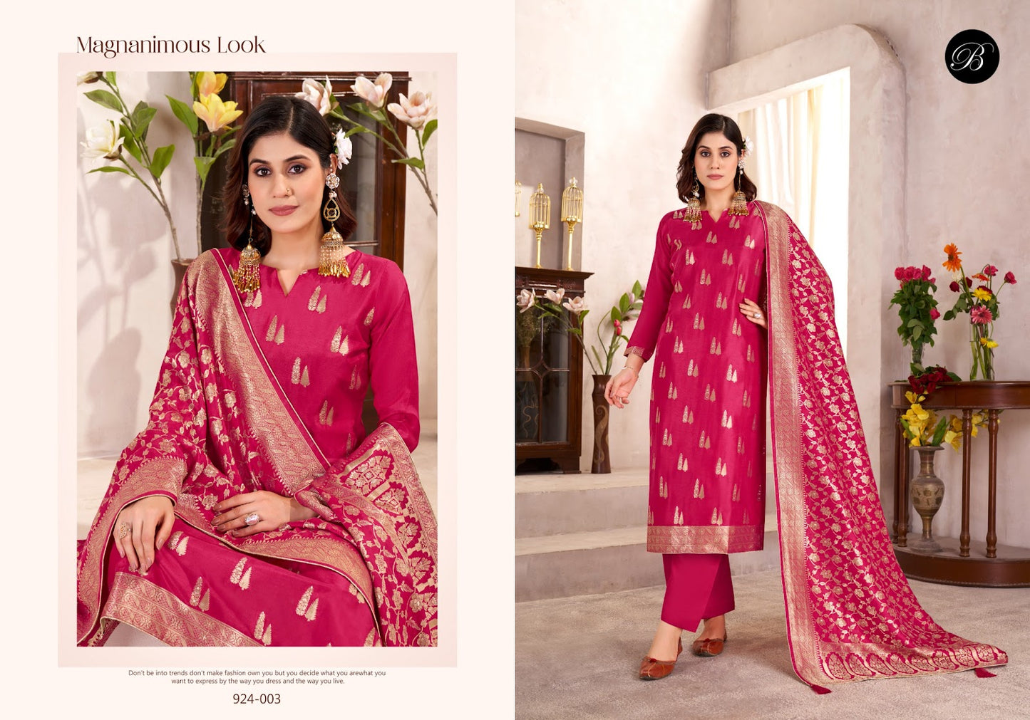 Zariya Belliza Designer Studio Silk Jacquard Karachi Salwar Suits Exporter