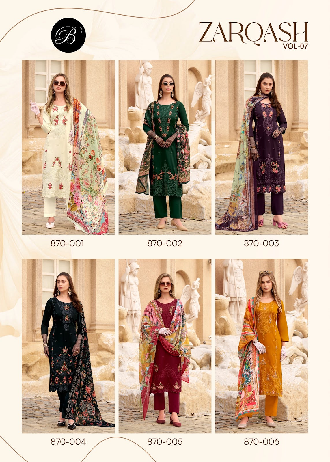 Zarqash Vol 7 Belliza Designer Studio Pure Jam Karachi Salwar Suits Manufacturer Gujarat