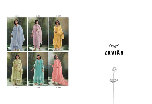 Zavian Ganga Premium Cotton Plazzo Style Suits