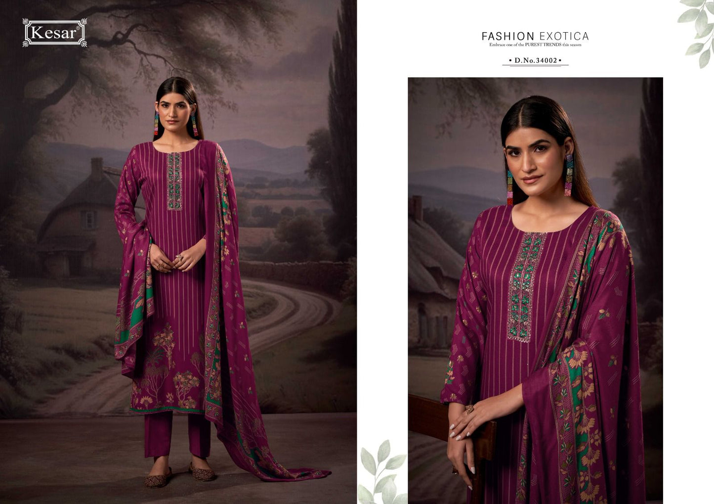 Zeenat 34001-34004 Kesar Karachi Pure Viscose Pashmina Suits Manufacturer Gujarat