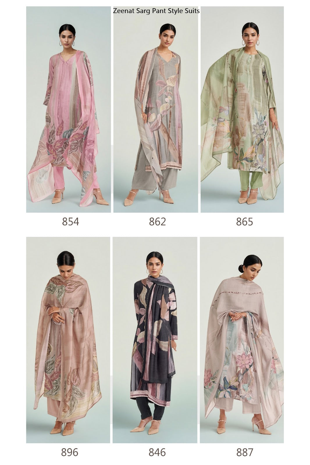 Zeenat Sarg Cotton Lawn Pant Style Suits Wholesaler