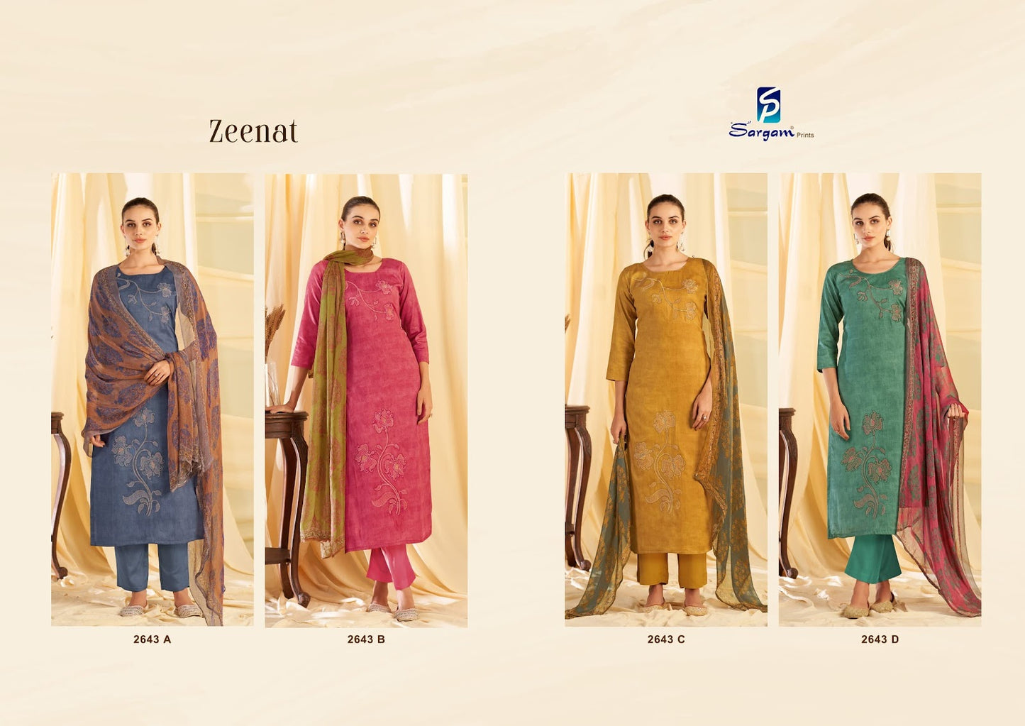 Zeenat Sargam Prints Pure Jam Pant Style Suits Supplier