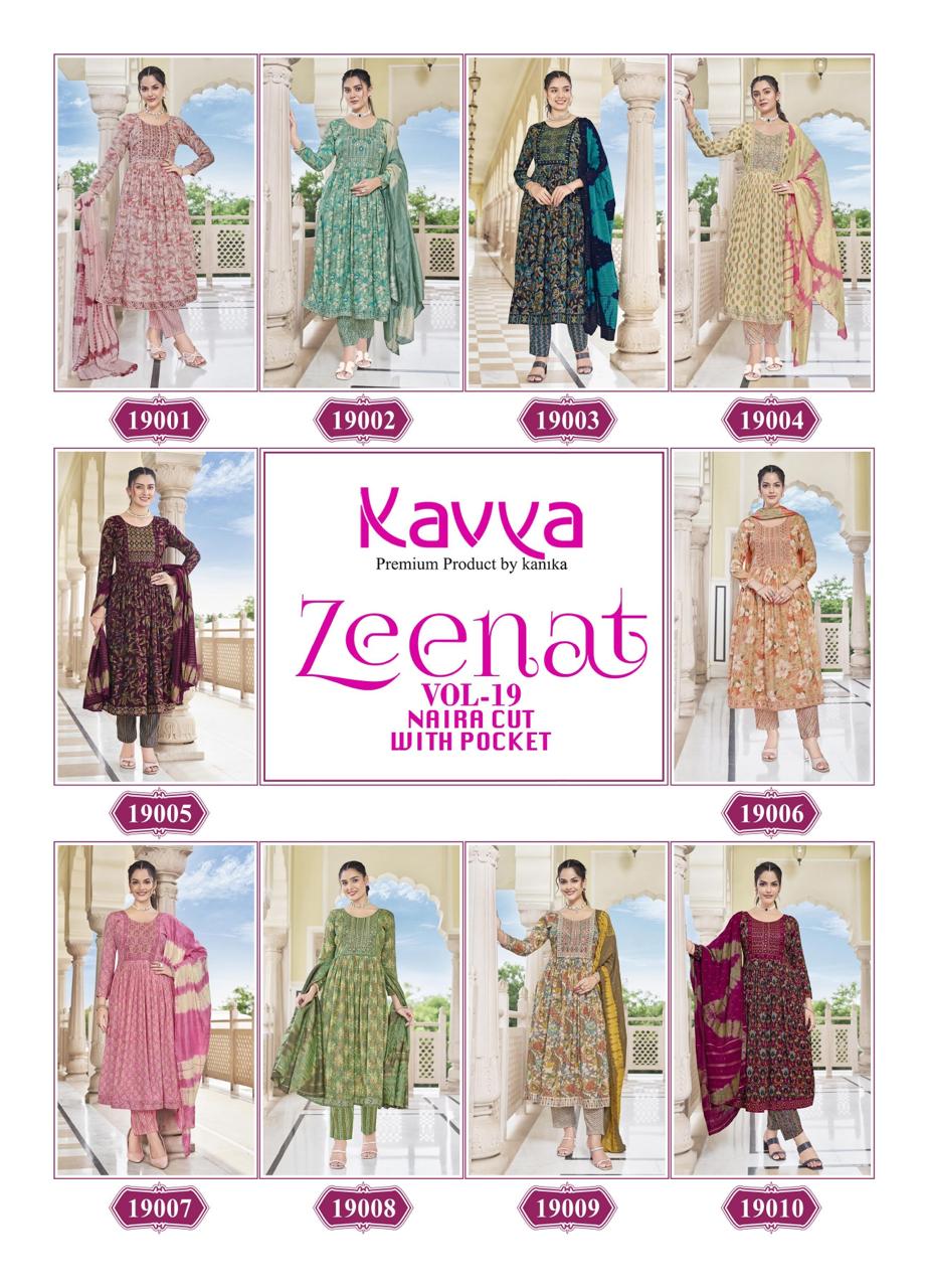 Zeenat Vol 19 Kavya Capsule Readymade Pant Style Suits Wholesaler Ahmedabad