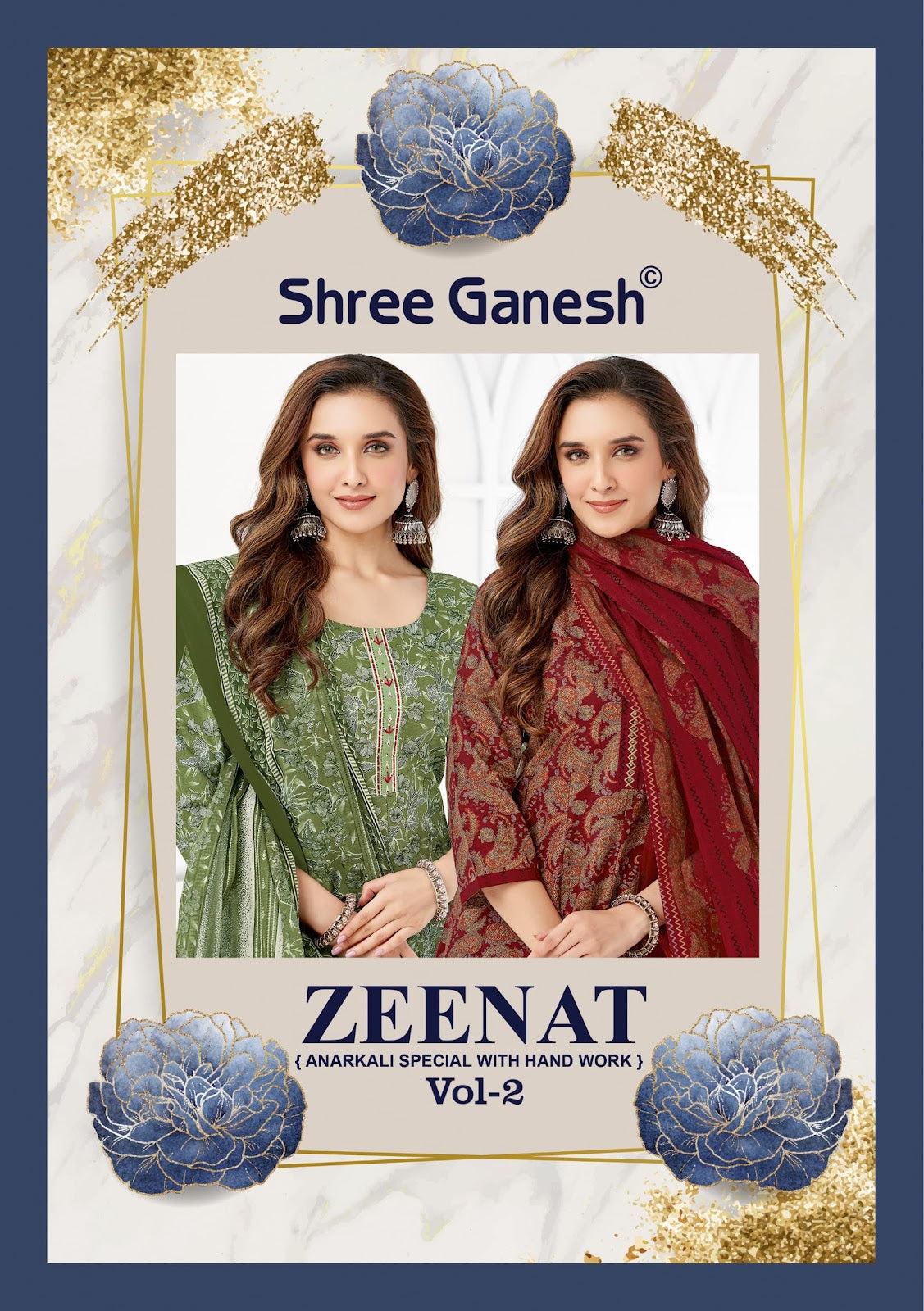 Zeenat Vol 2 Shree Ganesh Cotton Readymade Anarkali Suits Manufacturer Gujarat