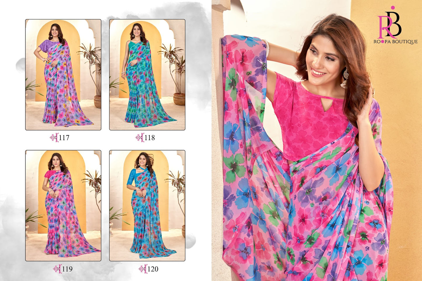 Zeeya-Radhika Vol 5 Roopa Boutique Weightless Sarees Wholesaler Ahmedabad