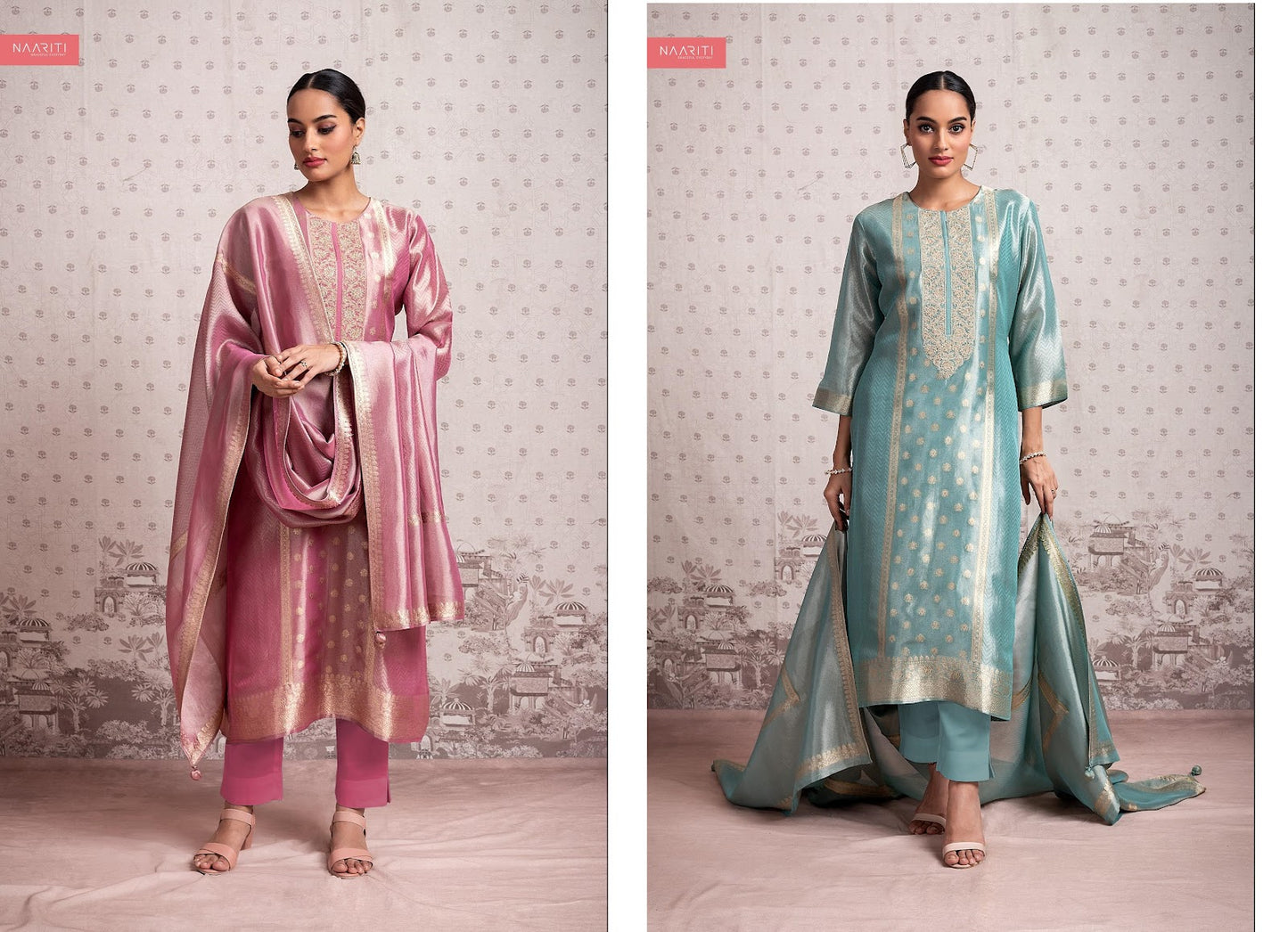 Zehna Naariti Silk Jacquard Pant Style Suits Manufacturer