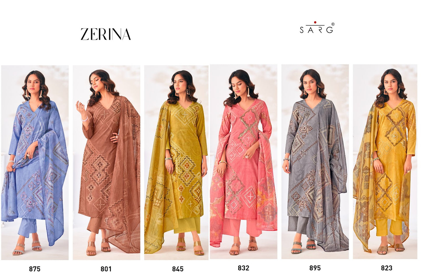 Zerina Sarg Cotton Lawn Pant Style Suits Supplier Gujarat