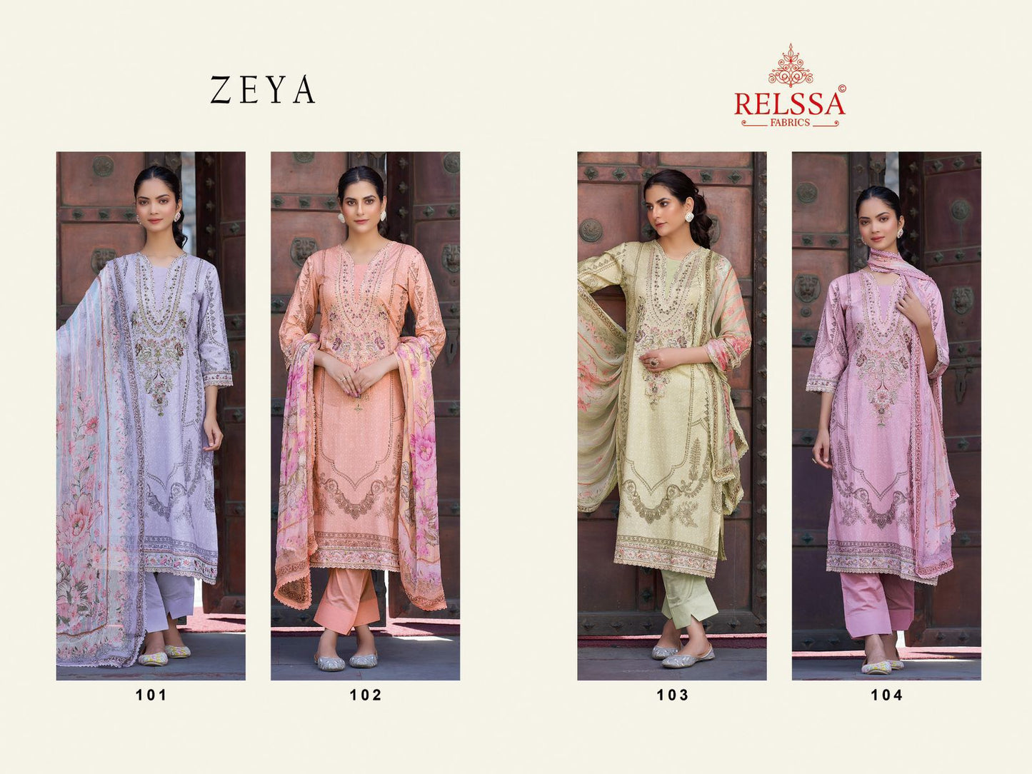 Zeya Relssa Fabrics Cotton Lawn Pant Style Suits