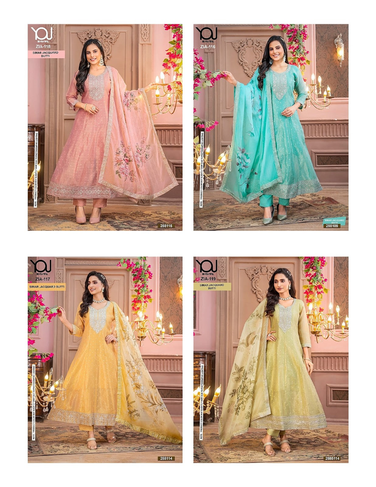 Zia 116-119 You Jacquard Readymade Anarkali Suits Supplier