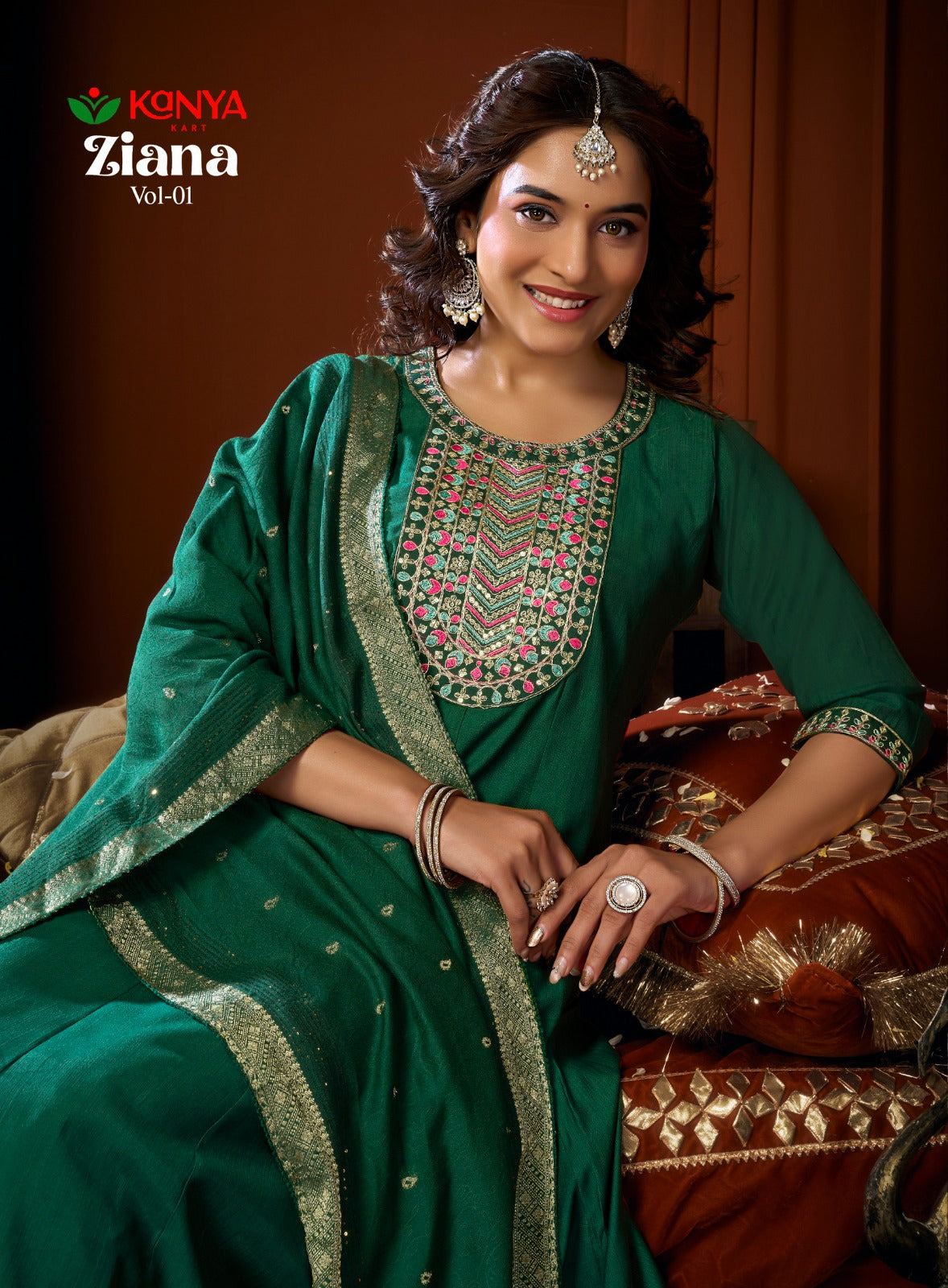 Ziana Vol 1 Kanya Kart Vertican Readymade Anarkali Suits Wholesaler