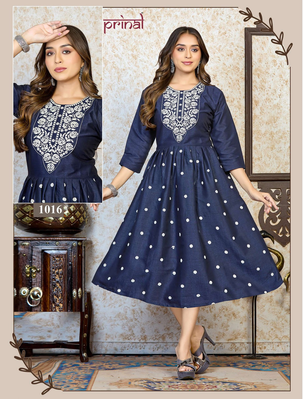 Zion 2 Prinal Two Tone Anarkali Kurtis Wholesale Price